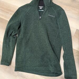Eddie Bauer Men's Green Zip-Up Sweater